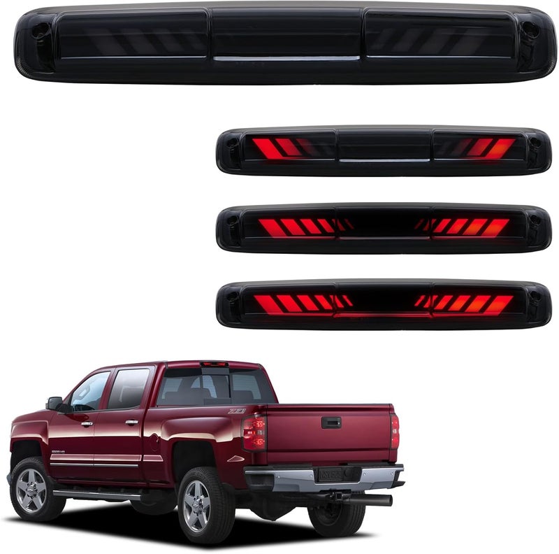Cxdar Third 3rd Brake Light for 1999-2006 Chevy Silverado/GMC Sierra 1500 2500 3500HD, 2007 Silverado/Sierra Classic Model LED Time Tunnel Sequential High Mount Stop Light Rear Center Tail Lamp - Image 1